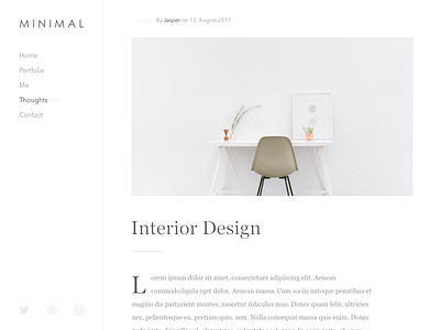 M I N I M A L | Portfolio blog design layout minimal portfolio typography ui web