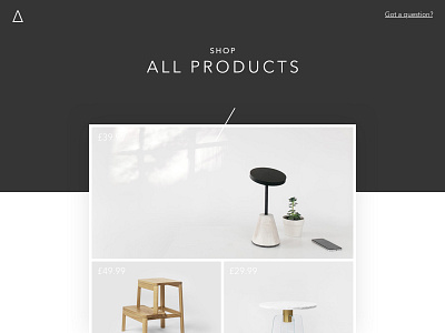 Δ Minimal Products Page Δ minimal mono product page shop store ui web