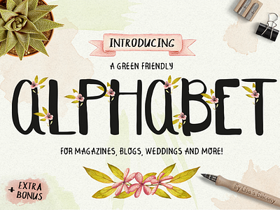 The Green Friendly Alphabet alphabet art licensing clip art design kit floral font graphic design graphic resources graphics green illustration magazine