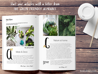 Floral letter for magazines alphabet art licensing clip art design kit floral font graphic design graphic resources graphics green illustration magazine