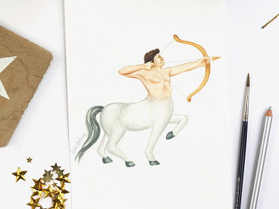 Sagittarius - Astrology Illustration archer art astro astrology centaur clip art editorial gouache illustration licensing sagittarius watercolour zodiac signs