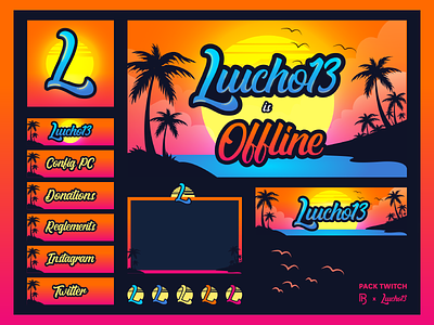 Pack Twitch pour Luucho13 badge emote logo twitch