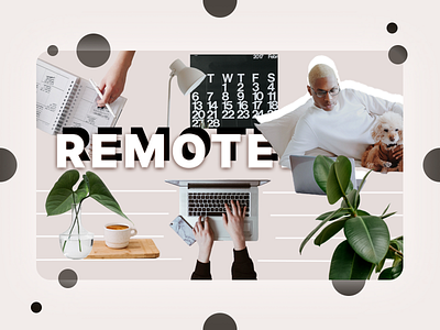 Collage Remote Work (study) adobe illustrator adobe photoshop collage desktop figma ui ux webdesign