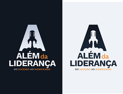 "Além da Liderança" Podcast logo a logo audio logo mic microphone podcast