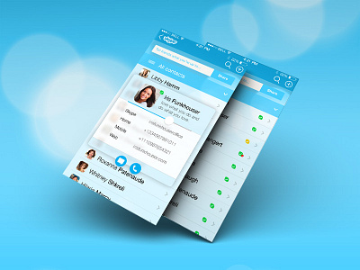 Skype Redesign Profile+Contacts list iOS7