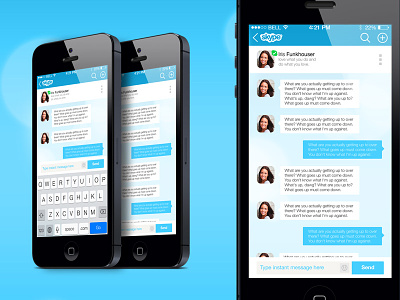 Skype Redesign Chat iOS7 contacts interface ios7 iphone profile redesign skype ui