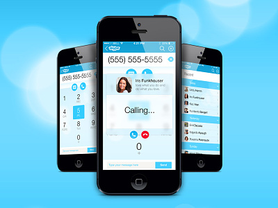 Skype Redesign Calling + History iOS7 contacts interface ios7 iphone profile redesign skype ui