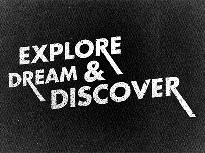 #02 Explore, Dream & Discover experiment logo typography