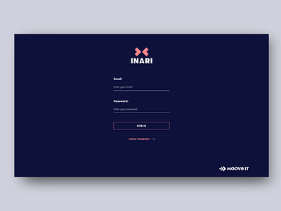 INARI - Login affter effects art direction branding graphic design key visual logo moove it sales tool uidesign