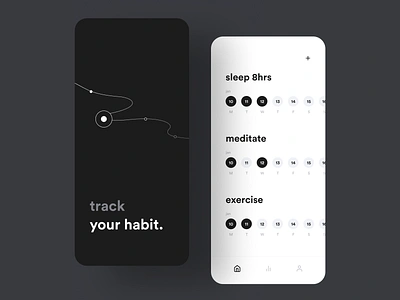 Minimalist habit tracker app atomic habits black and white habit tracker habits minimal minimalism minimalist modern design splash screen tracker ui vasp