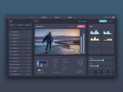 Dashboard concept analytics application clean dark dashboard mobile modern ui user ux video web