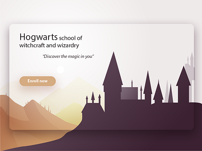 Hogwarts atmosphere castle clean hogwarts illustration landing page modern ui ux vector web design website