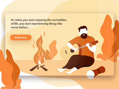 Campfire app campfire clean fire guitar illustration landing page life music orange ui ux web website