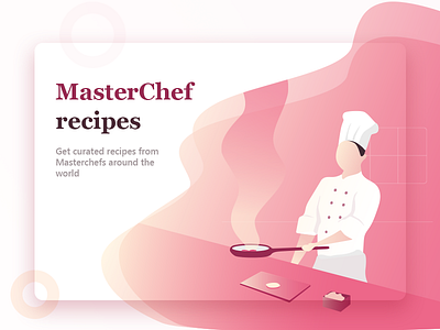Masterchef Recipes chef clean cook food gradients illustration kitchen landing page masterchef web design