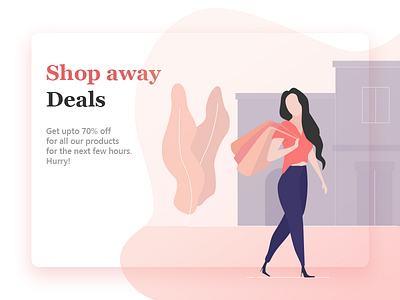 Shopping character clean design flat design illustration landing page shoping ui website woman