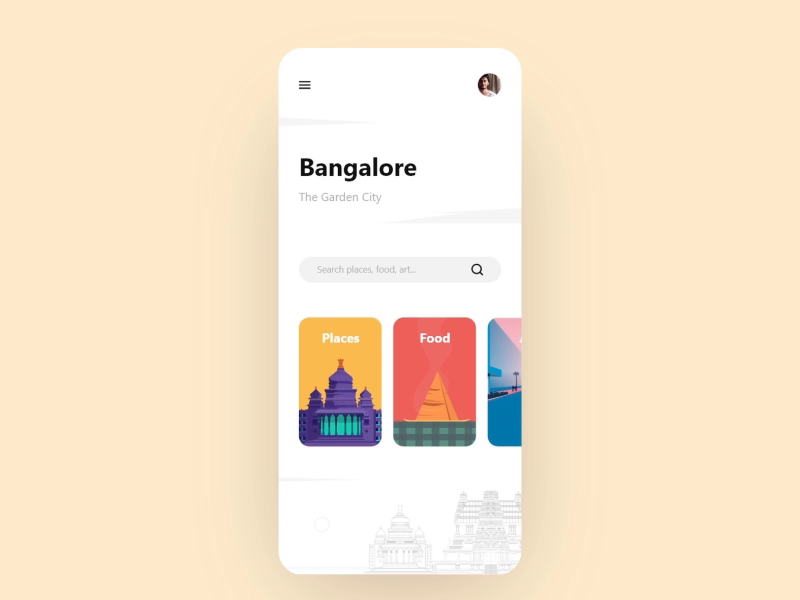 Bangalore - Adobe XD Playoff by Vaisakh Pradeep on Dribbble