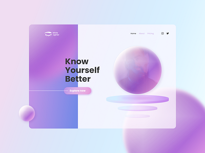 Psychic Reading Online - Daily UI dailyui digital glass effect gradient homepage illustration planet sphere ui