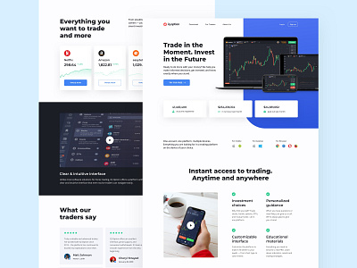Trade in the moment | Landing Page design sketch ui web