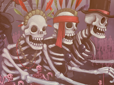Skeleton Floats art dead illustration mexico skeleton