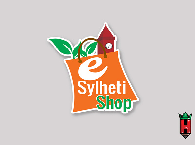 Ecommerce logo branding design icon logo shop sylheti vector