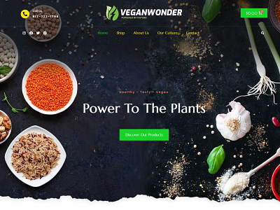 Vegan Company Landing Page / Hero Section