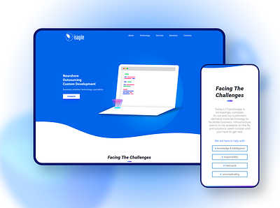isAgile website agile design illustration landingpage nearshore outsourcing ps ui webdesign website