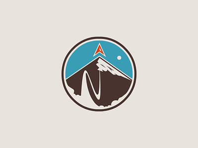 Naut Badge 2d badge branding explore identity logo mountain naut rocket space