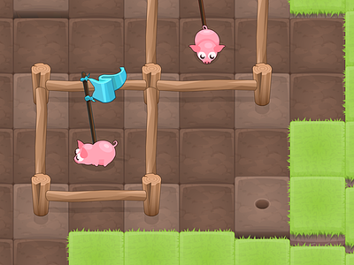 Hogs 2d app assets cute game illustration iphone mobile pigs tiles