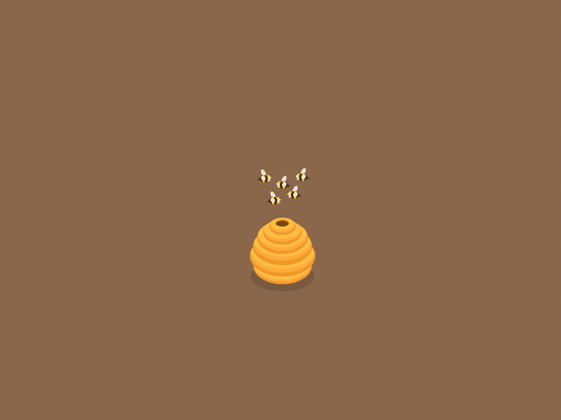 Beehive Idle 2d android animation beehive bees fbf hand-drawn idle illustration ios tween video game
