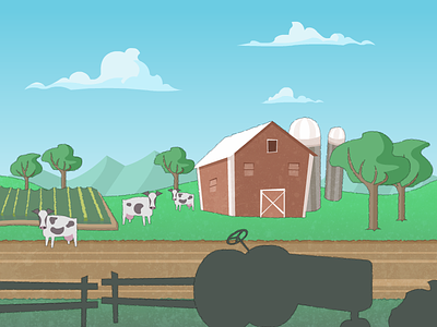Farmland 2d animation background environment hand drawn house illustration scene video game