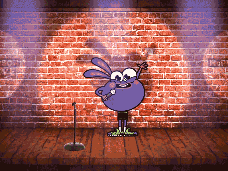 Stand Up 2d animated animation cartoon character fbf hand drawn illustration motion purple stand up comedy tween