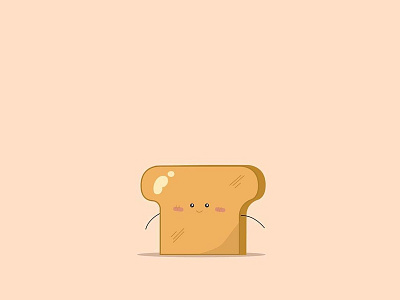 The Happy Toast archive art baby bread brown character design face flat illustration illustrator light old shy toast ui ux vector