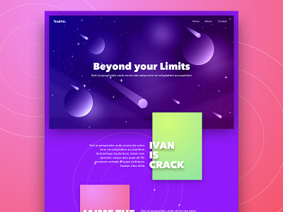 Beyond Limits design landing page purple ui design universe web design