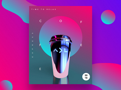 Time to Relax 3d card design gradient color ui