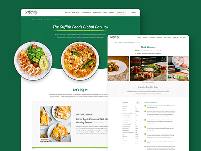 Griffith Potluck — Brand Website clean graphic design layout design ui web
