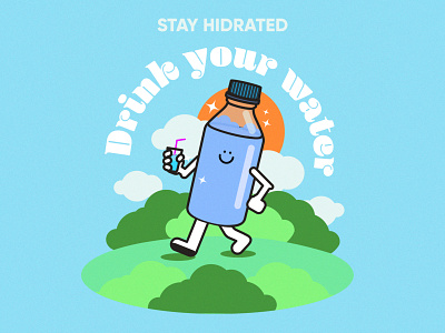 Stay hidrated. adobe color design draw font graphic design ilustration motion print