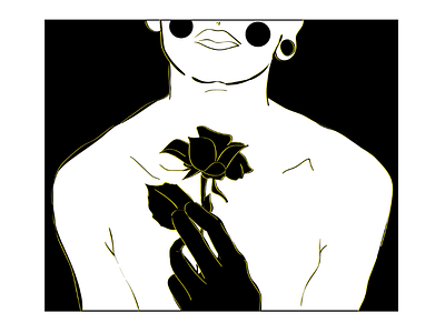 Boy excuse. ilustrator draw black boy rose