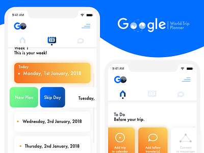 Google World Trip Planner Concept app google iphone iphone x ui ux