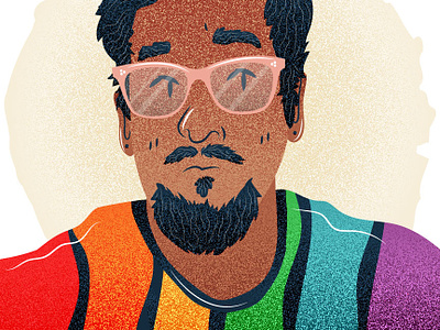Rainbow 2d adobe illustrator design dude face gay guy grain illustration illustration art latino latinx lgbt pride rainbow texture vector
