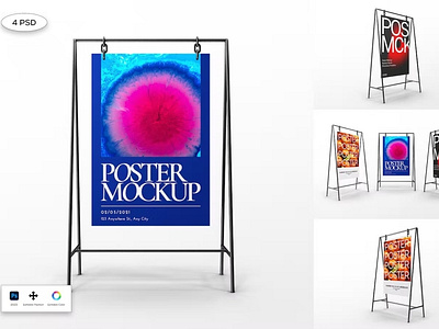 Display Poster Stand Mockup