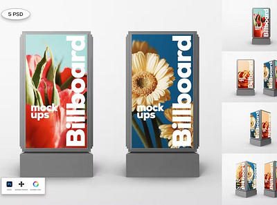 Triangual Billboard Mockup advertising mockup mockups presentation