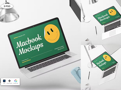 Macbook Office Desk Mockup advertising mockup mockups presentation