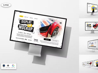 Display Monitor Mockup advertising mockup mockups presentation