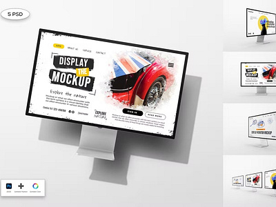 Display Monitor Mockup advertising mockup mockups presentation