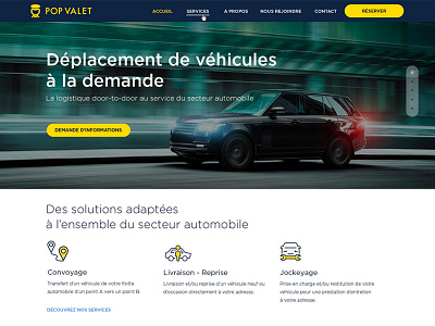 Popvalet Website Homepage cars design web homepage interface design responsive services site web webdesign website