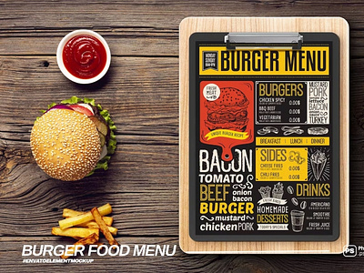 Burger Food Menu Mockup v1