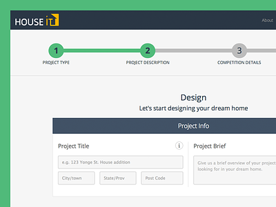Houseit Project Description branding progress bar ui user interface webapp