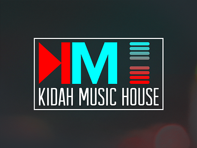Kidah Music House Logo blue brand mark branding identity logo logotype mark music red