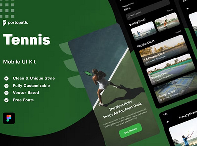 Tennis Mobile Apps design powerpoint pptx presentation