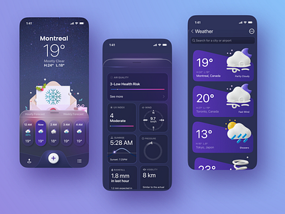 Weather app design ui